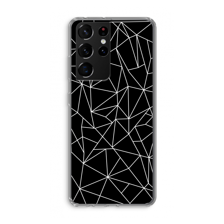 Geometrische lijnen wit: Samsung Galaxy S21 Ultra Transparant Hoesje