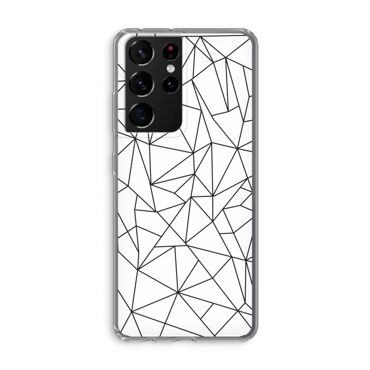 Geometrische lijnen zwart: Samsung Galaxy S21 Ultra Transparant Hoesje
