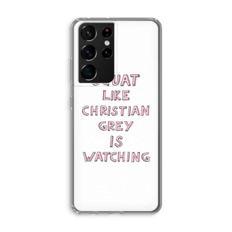 Christian Grey: Samsung Galaxy S21 Ultra Transparant Hoesje