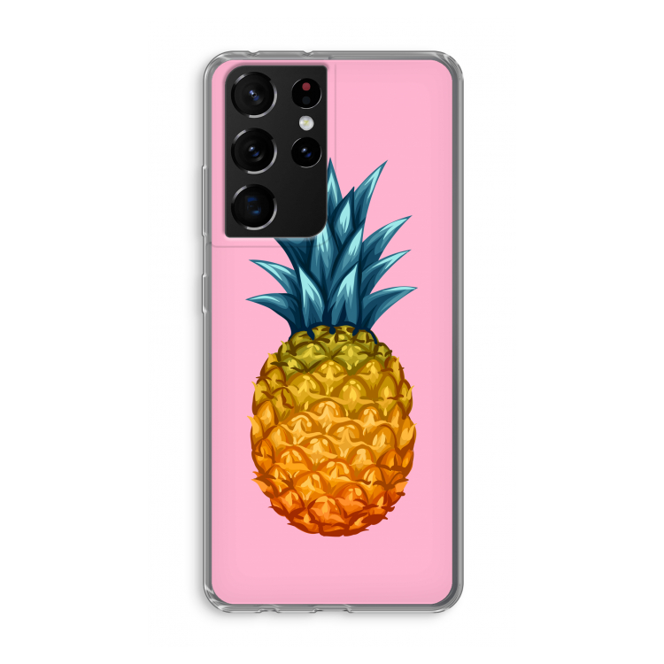Grote ananas: Samsung Galaxy S21 Ultra Transparant Hoesje