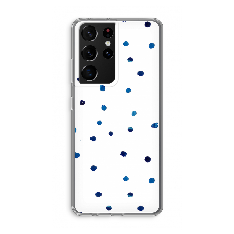 Blauwe stippen: Samsung Galaxy S21 Ultra Transparant Hoesje