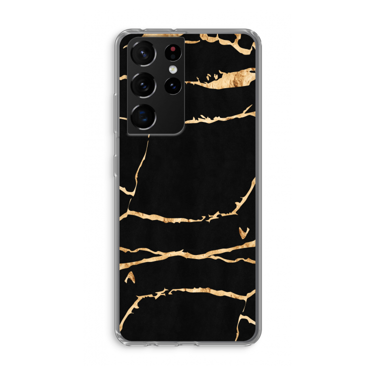 Gouden marmer: Samsung Galaxy S21 Ultra Transparant Hoesje