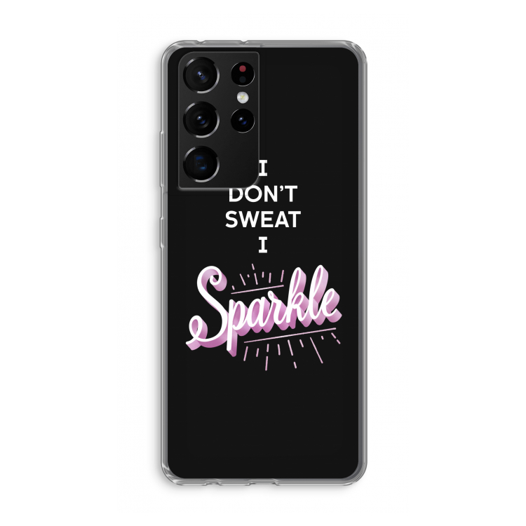 Sparkle quote: Samsung Galaxy S21 Ultra Transparant Hoesje