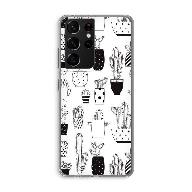 Cactusmotief: Samsung Galaxy S21 Ultra Transparant Hoesje