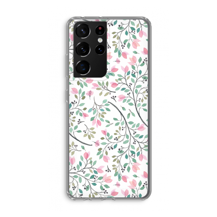 Sierlijke bloemen: Samsung Galaxy S21 Ultra Transparant Hoesje
