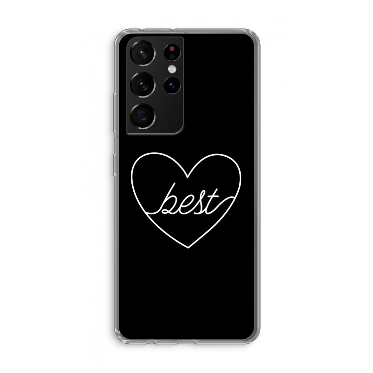 Best heart black: Samsung Galaxy S21 Ultra Transparant Hoesje