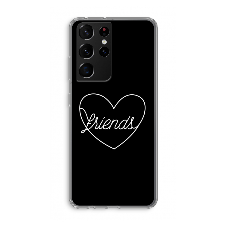 Friends heart black: Samsung Galaxy S21 Ultra Transparant Hoesje