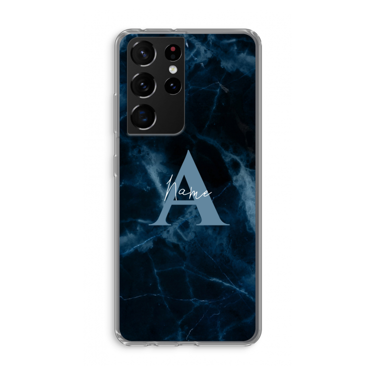 Midnight Marble: Samsung Galaxy S21 Ultra Transparant Hoesje