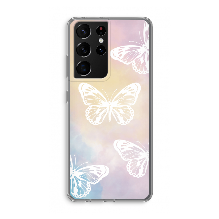 White butterfly: Samsung Galaxy S21 Ultra Transparant Hoesje