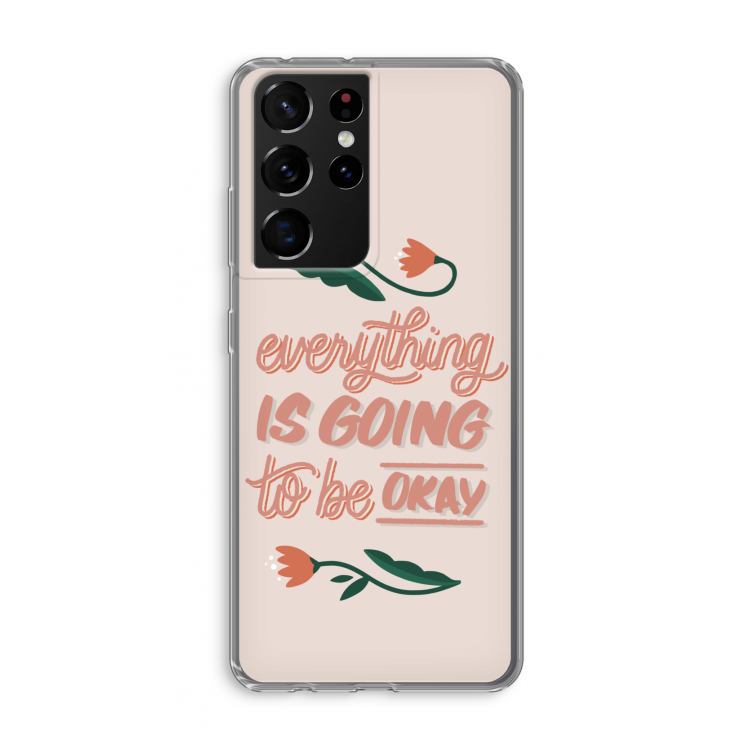 Optimistic flower girl: Samsung Galaxy S21 Ultra Transparant Hoesje