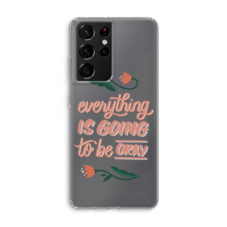 Optimistic flower girl: Samsung Galaxy S21 Ultra Transparant Hoesje