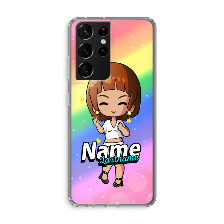 Chibi Maker vrouw: Samsung Galaxy S21 Ultra Transparant Hoesje