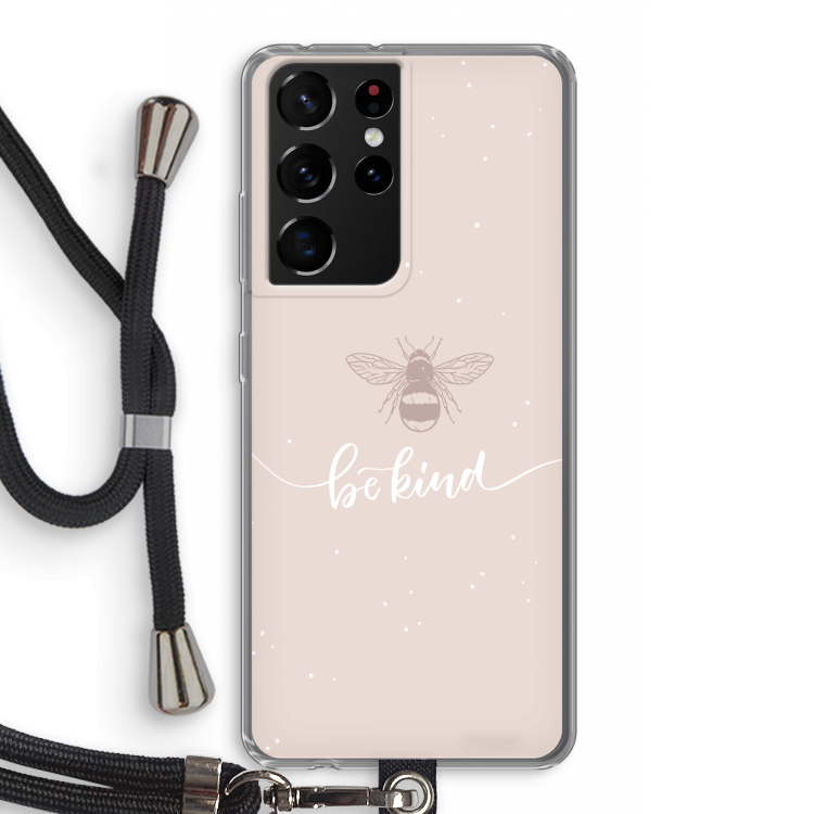 Be(e) kind: Samsung Galaxy S21 Ultra Transparant Hoesje met koord