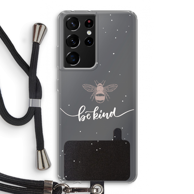 Be(e) kind: Samsung Galaxy S21 Ultra Transparant Hoesje met koord