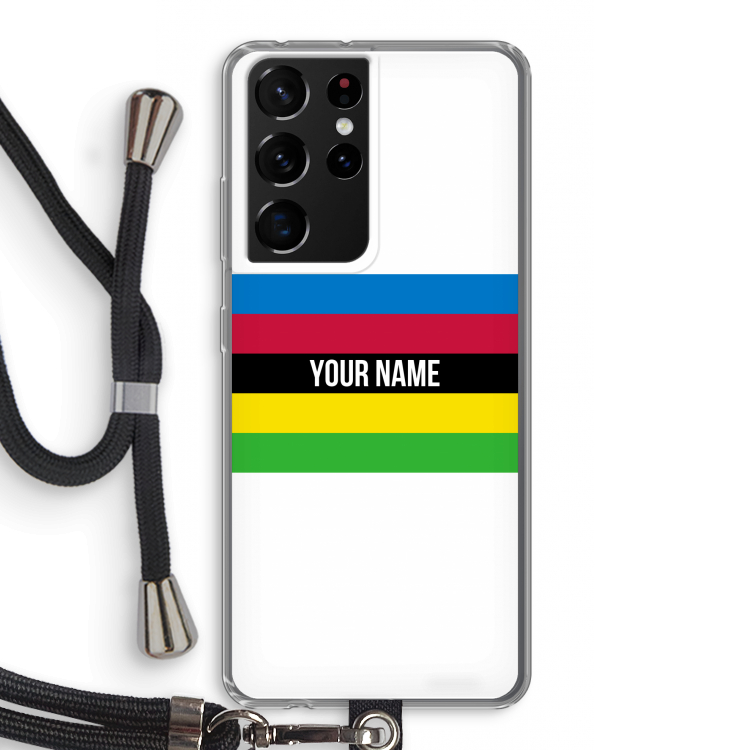 WK Wielrennen: Samsung Galaxy S21 Ultra Transparant Hoesje met koord