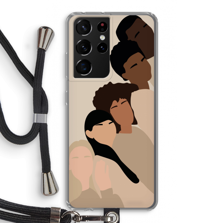 Sweet creatures: Samsung Galaxy S21 Ultra Transparant Hoesje met koord