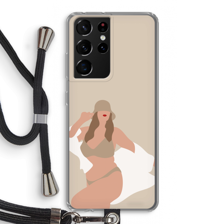 One of a kind: Samsung Galaxy S21 Ultra Transparant Hoesje met koord