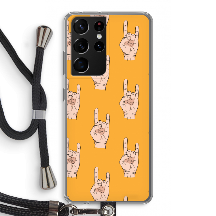 Rock: Samsung Galaxy S21 Ultra Transparant Hoesje met koord