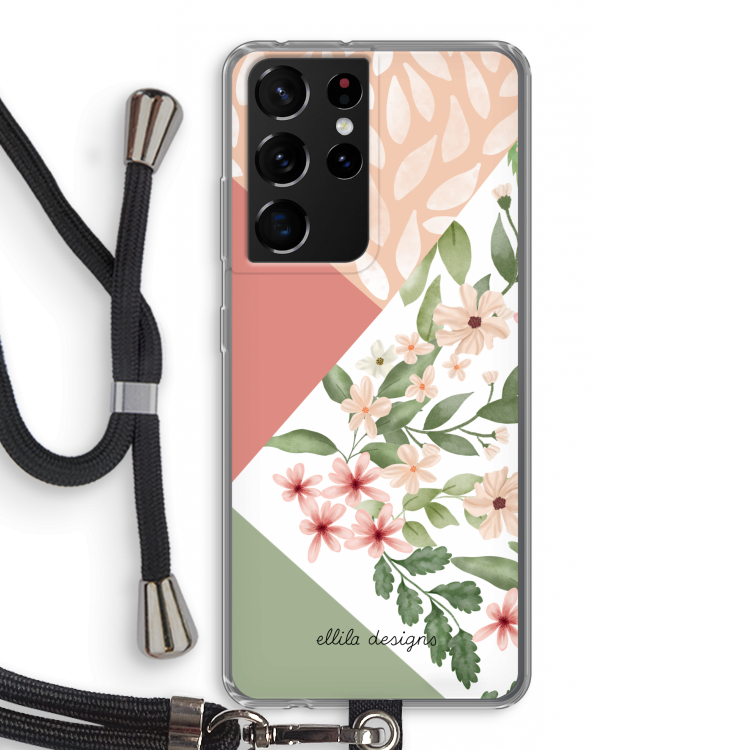 Sweet heaven geometrics: Samsung Galaxy S21 Ultra Transparant Hoesje met koord