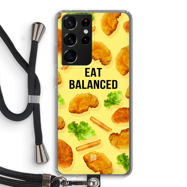 Eat Balanced: Samsung Galaxy S21 Ultra Transparant Hoesje met koord