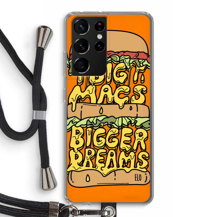 Big Macs Bigger Dreams: Samsung Galaxy S21 Ultra Transparant Hoesje met koord