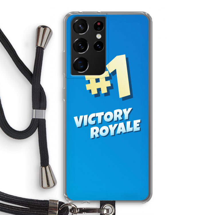 Victory Royale: Samsung Galaxy S21 Ultra Transparant Hoesje met koord