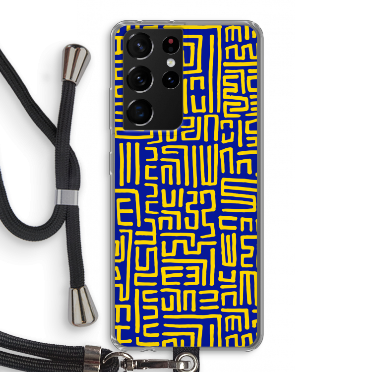 Majorelle Blue Print: Samsung Galaxy S21 Ultra Transparant Hoesje met koord