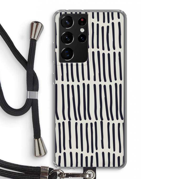 Moroccan stripes: Samsung Galaxy S21 Ultra Transparant Hoesje met koord