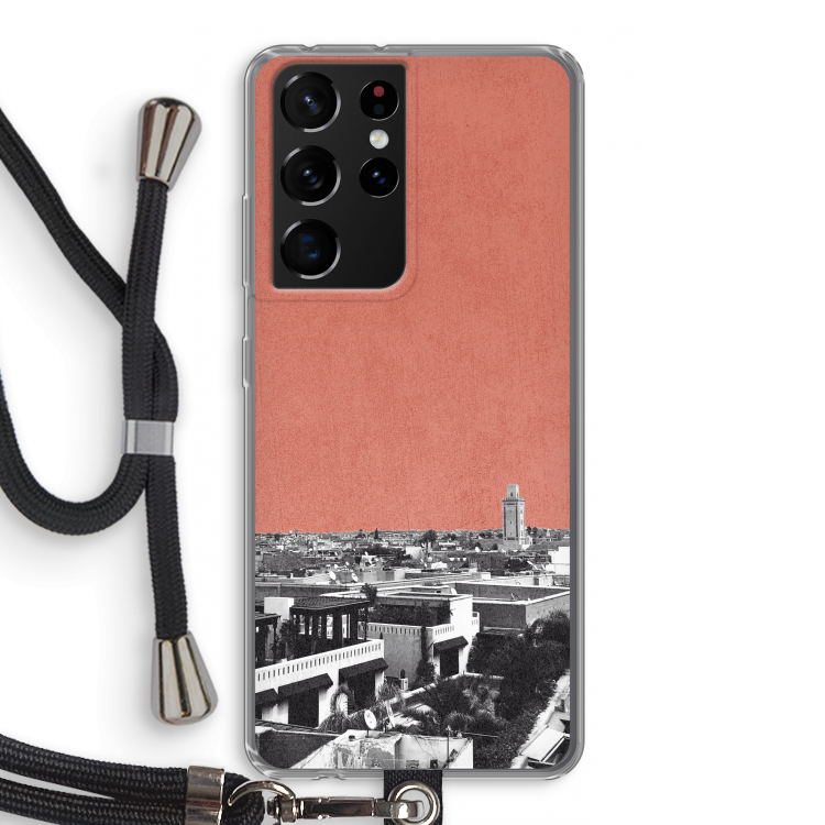Marrakech Skyline : Samsung Galaxy S21 Ultra Transparant Hoesje met koord