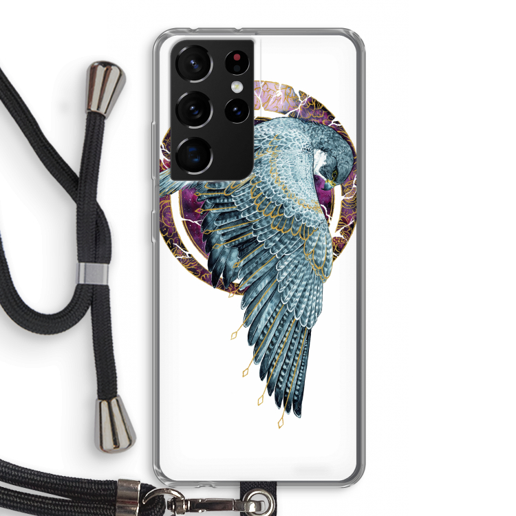 Golden Falcon: Samsung Galaxy S21 Ultra Transparant Hoesje met koord
