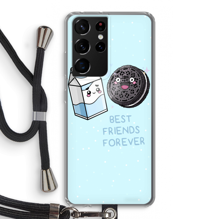Best Friend Forever: Samsung Galaxy S21 Ultra Transparant Hoesje met koord