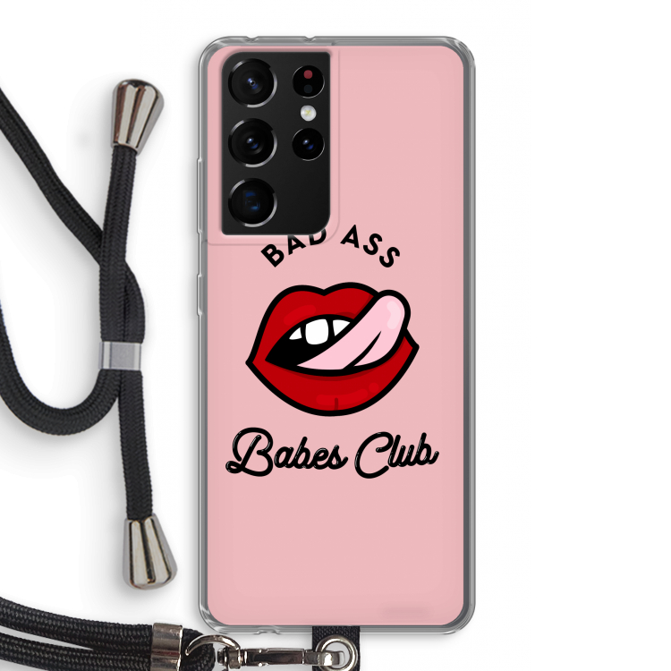 Badass Babes Club: Samsung Galaxy S21 Ultra Transparant Hoesje met koord