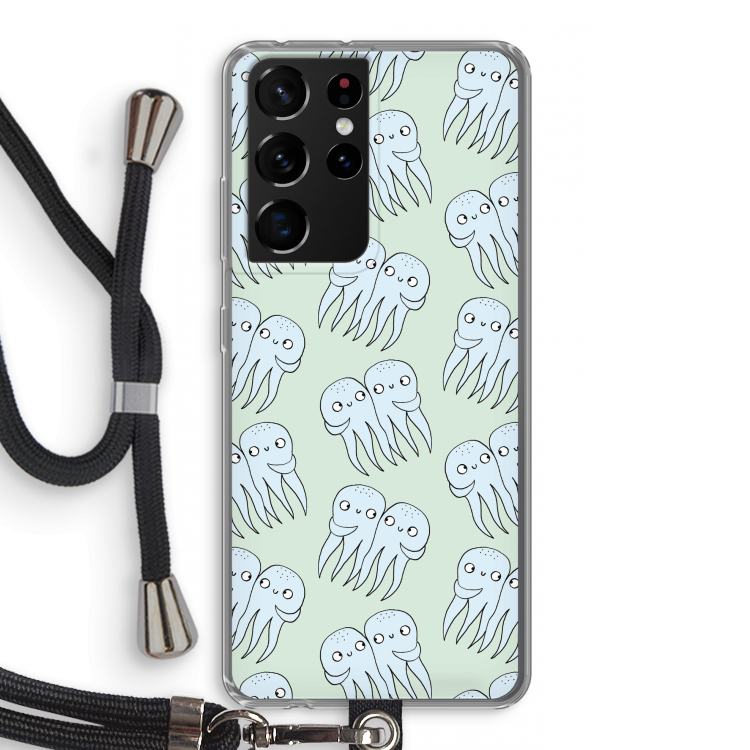 Octopussen: Samsung Galaxy S21 Ultra Transparant Hoesje met koord