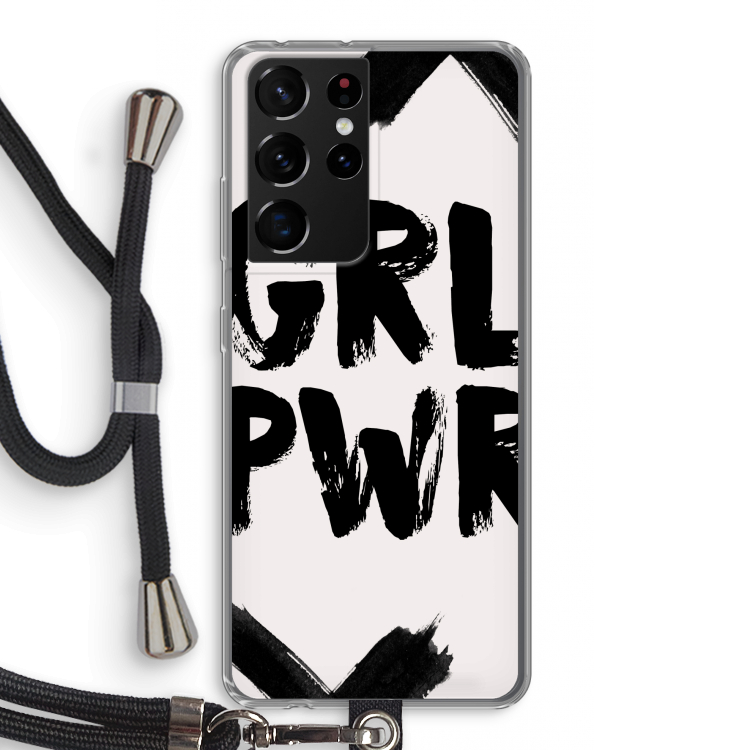 Girl Power #2: Samsung Galaxy S21 Ultra Transparant Hoesje met koord