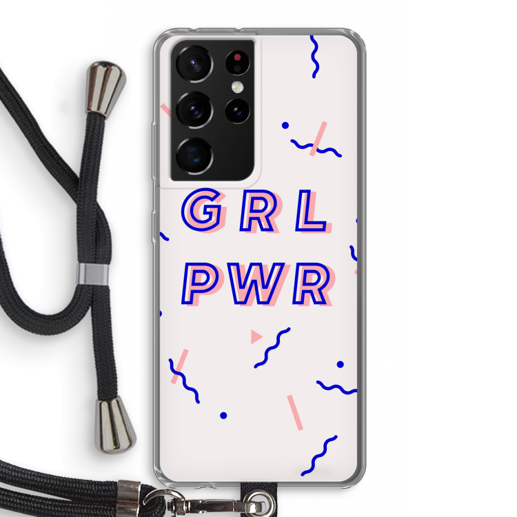 GRL PWR: Samsung Galaxy S21 Ultra Transparant Hoesje met koord