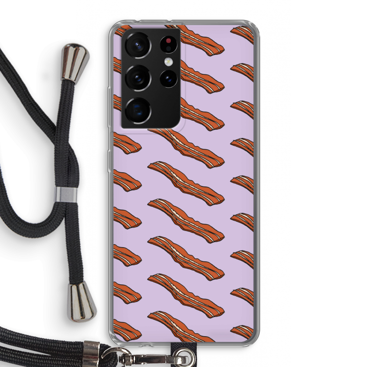 Bacon to my eggs #2: Samsung Galaxy S21 Ultra Transparant Hoesje met koord