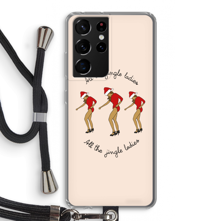 Jingle Ladies: Samsung Galaxy S21 Ultra Transparant Hoesje met koord