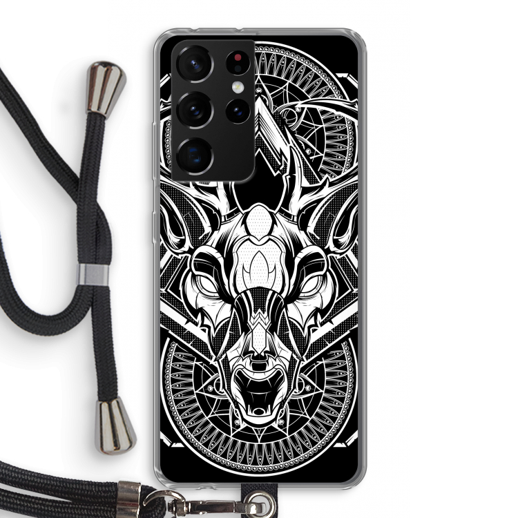 Oh Deer: Samsung Galaxy S21 Ultra Transparant Hoesje met koord