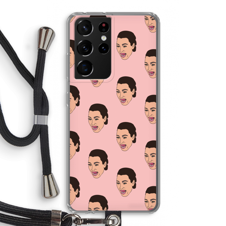 Ugly Cry Call: Samsung Galaxy S21 Ultra Transparant Hoesje met koord