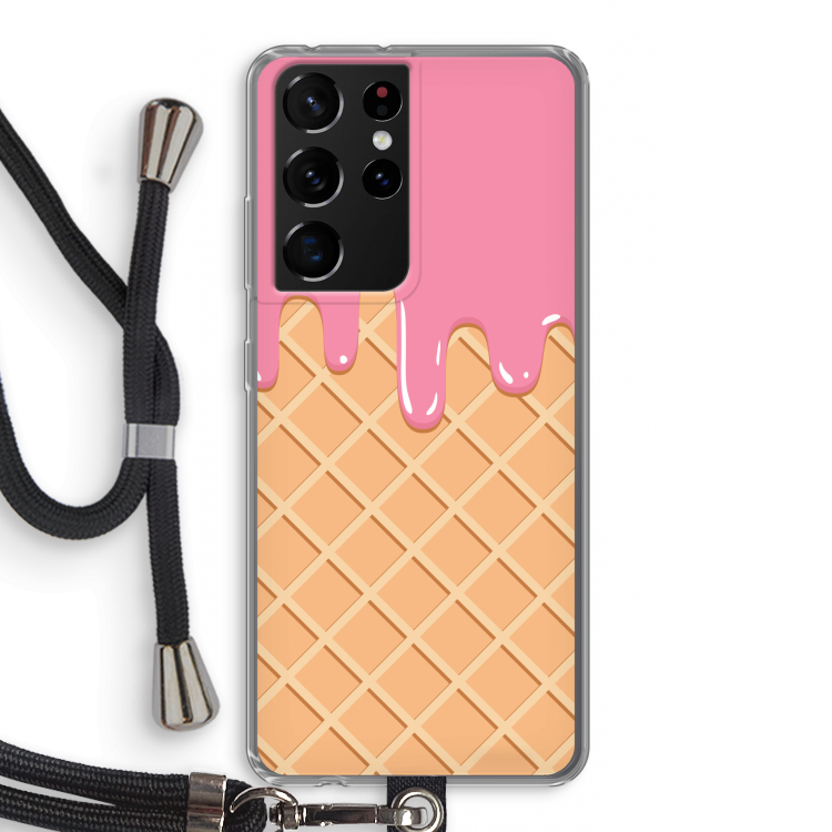 Ice cream: Samsung Galaxy S21 Ultra Transparant Hoesje met koord