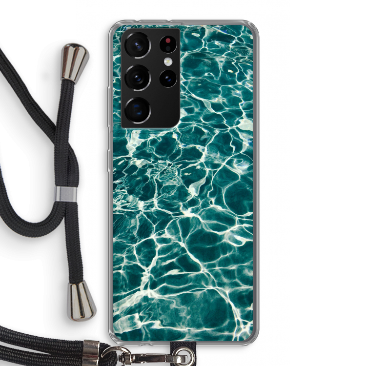 Weerkaatsing water: Samsung Galaxy S21 Ultra Transparant Hoesje met koord
