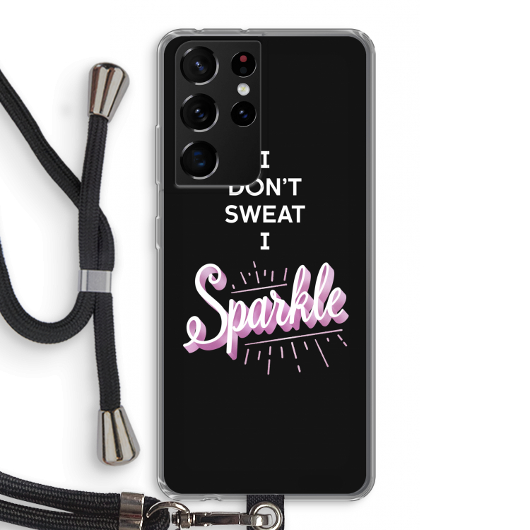 Sparkle quote: Samsung Galaxy S21 Ultra Transparant Hoesje met koord