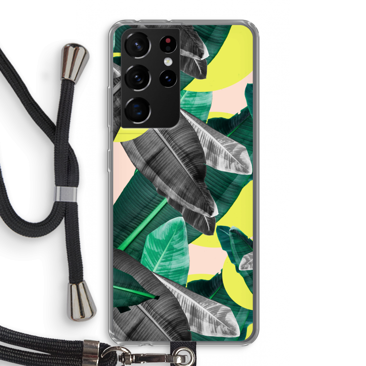 Fantasie jungle: Samsung Galaxy S21 Ultra Transparant Hoesje met koord