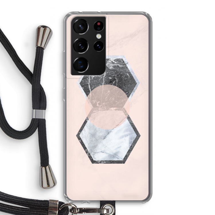 Creatieve toets: Samsung Galaxy S21 Ultra Transparant Hoesje met koord