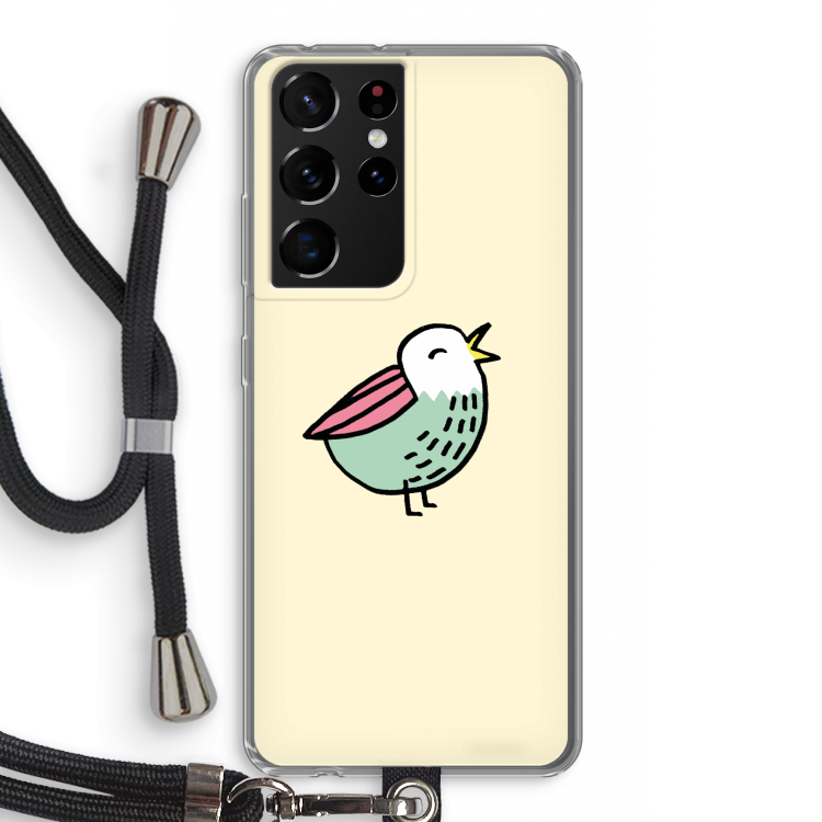 Birdy: Samsung Galaxy S21 Ultra Transparant Hoesje met koord