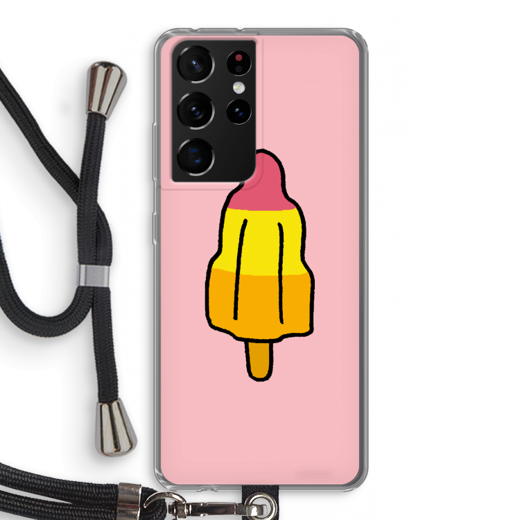 Raketijsje: Samsung Galaxy S21 Ultra Transparant Hoesje met koord