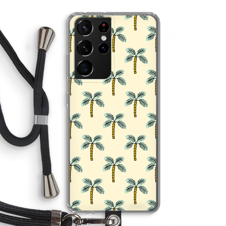 Paradise: Samsung Galaxy S21 Ultra Transparant Hoesje met koord
