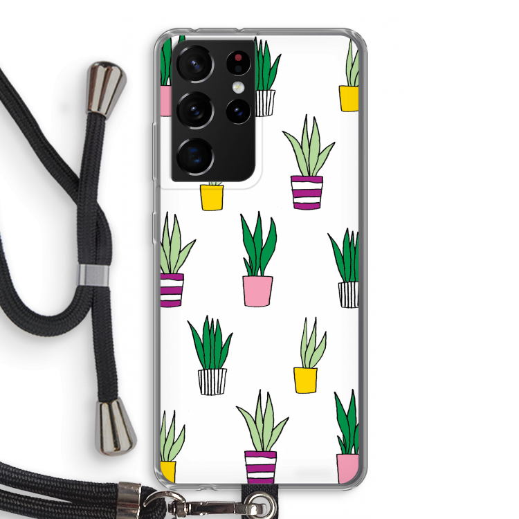 Sanseveria: Samsung Galaxy S21 Ultra Transparant Hoesje met koord