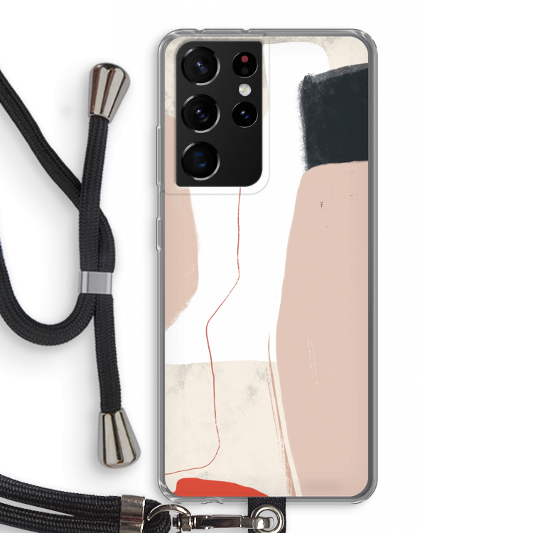 Lava: Samsung Galaxy S21 Ultra Transparant Hoesje met koord