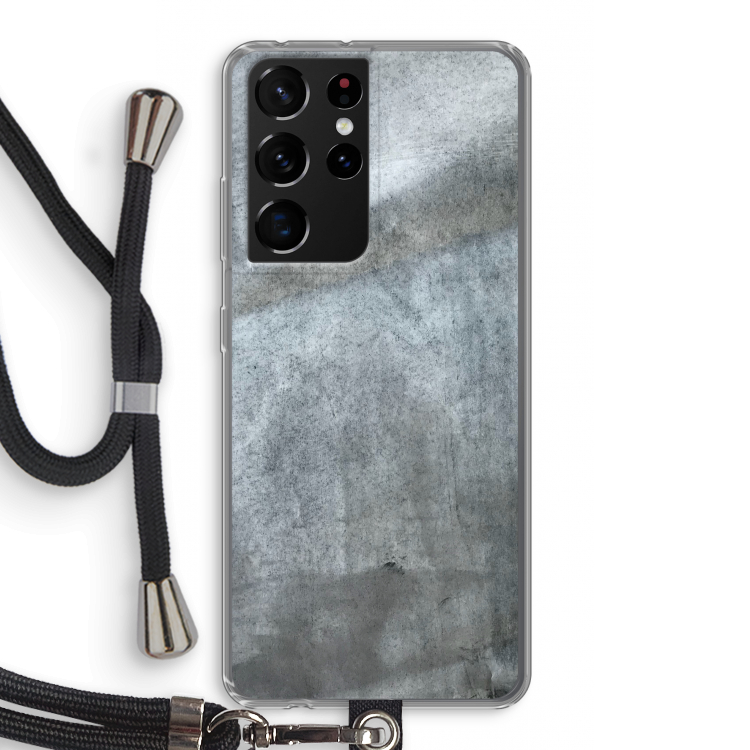 Grey Stone: Samsung Galaxy S21 Ultra Transparant Hoesje met koord